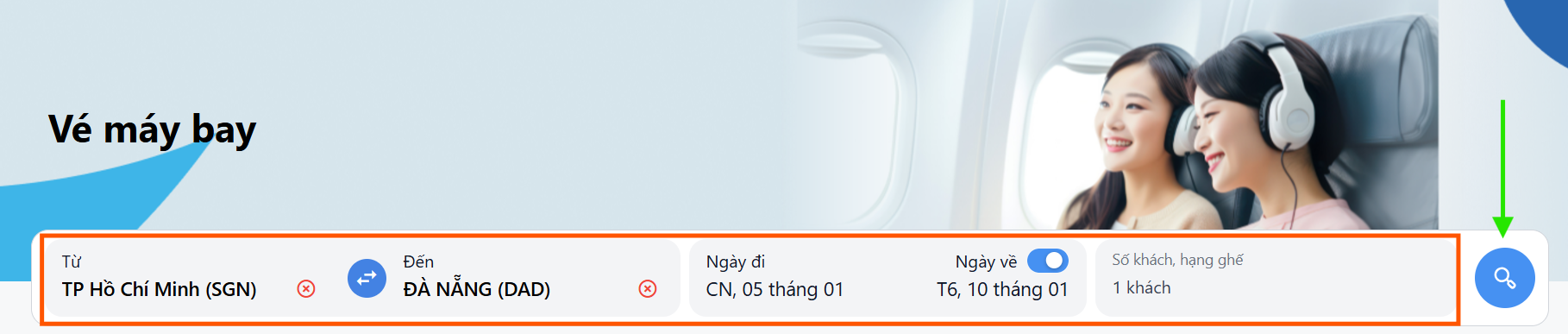 Điền thông tin chuyến bay