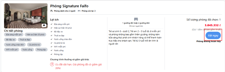 Đặt ngay phòng khách sạn